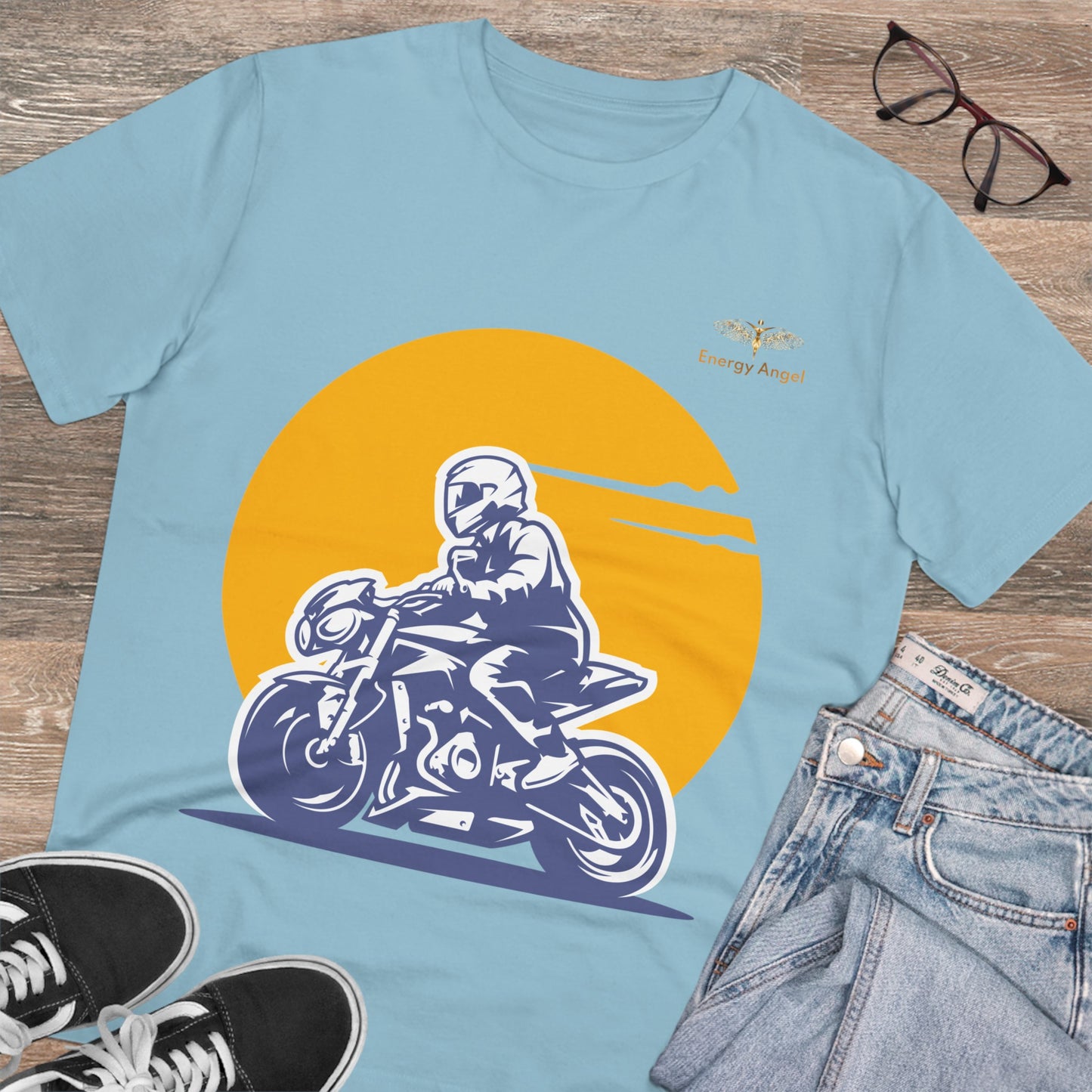 Organic Biker Tee - Born to Ride, Made with Nature