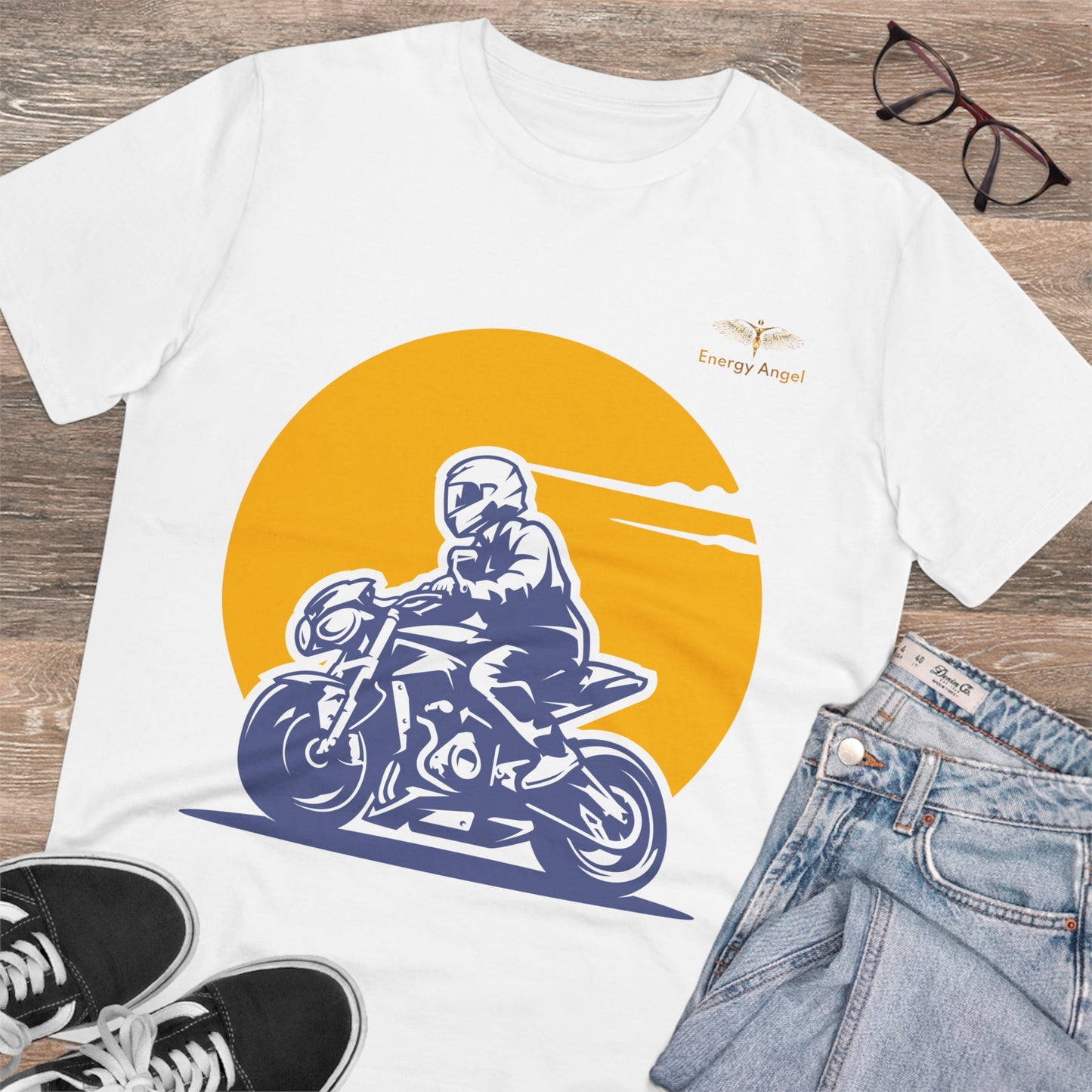 Organic Biker Tee - Born to Ride, Made with Nature