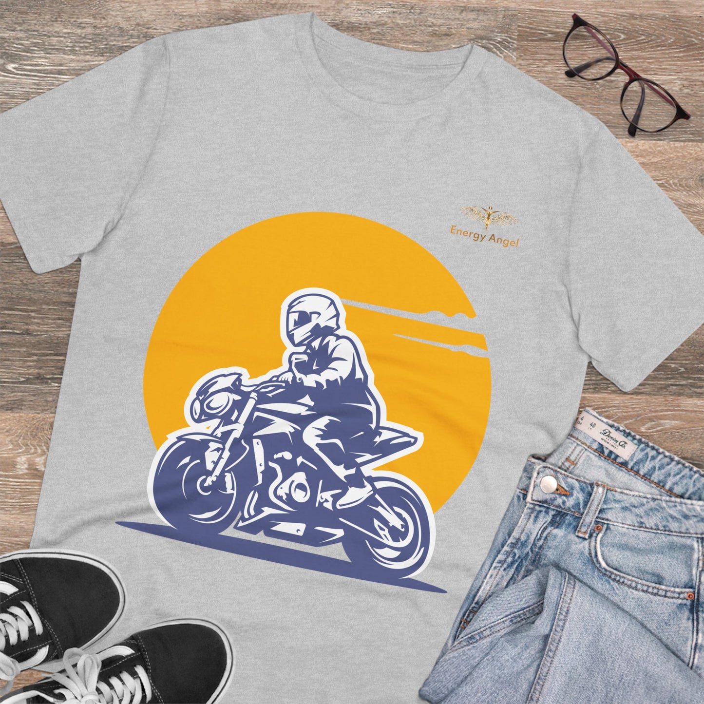 Organic Biker Tee - Born to Ride, Made with Nature