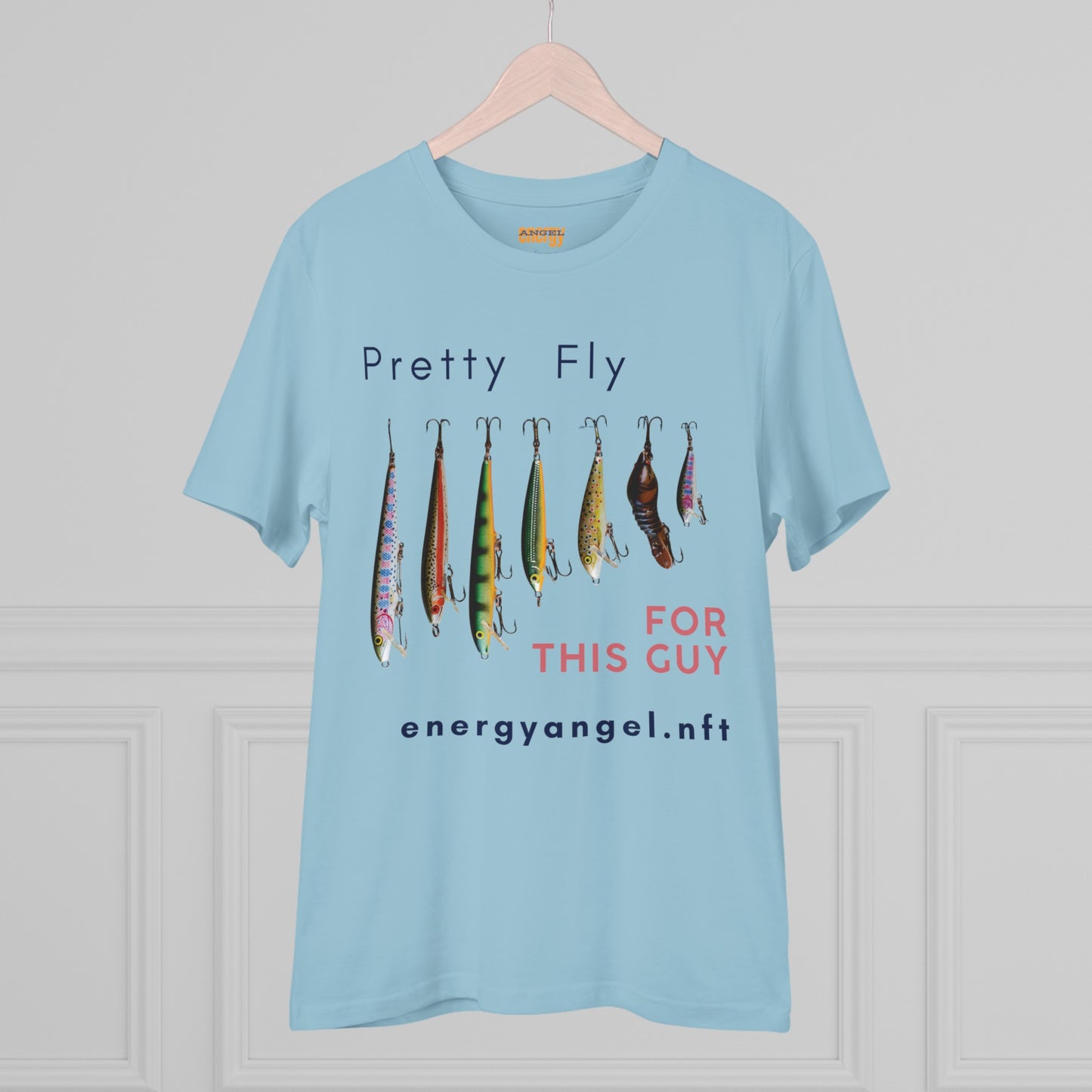 Jascøtee: Pretty Fly for a Fish Guy (Organic Crewneck) - Reel in Style with Eco-Conscious Threads