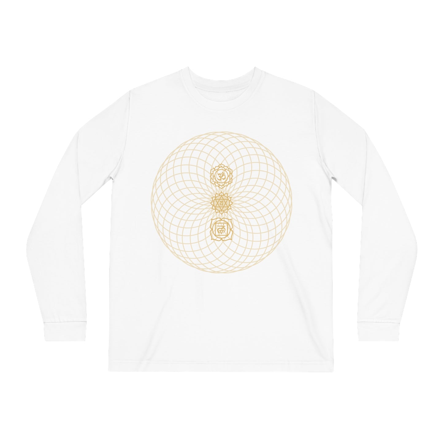 Chakra Fusion Sacred Geometry Long Sleeve Tee – Align Your Heart, Empower Your Spirit