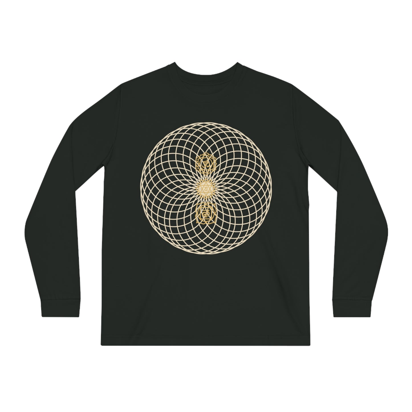 Chakra Fusion Sacred Geometry Long Sleeve Tee – Align Your Heart, Empower Your Spirit